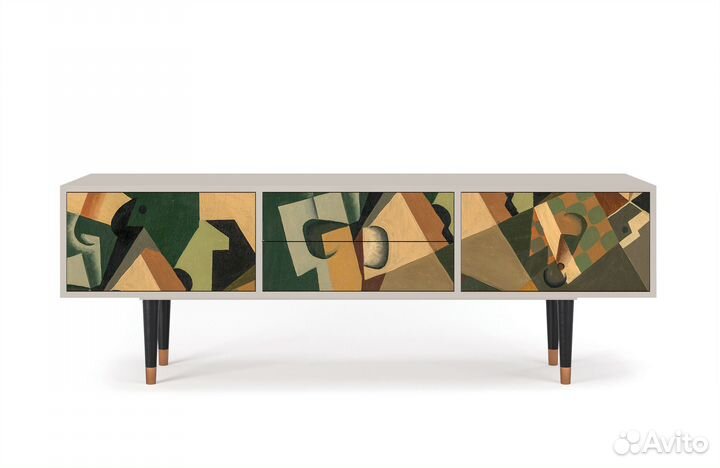 Тв-тумба T4 - Сатин - Glass and Checkerboard