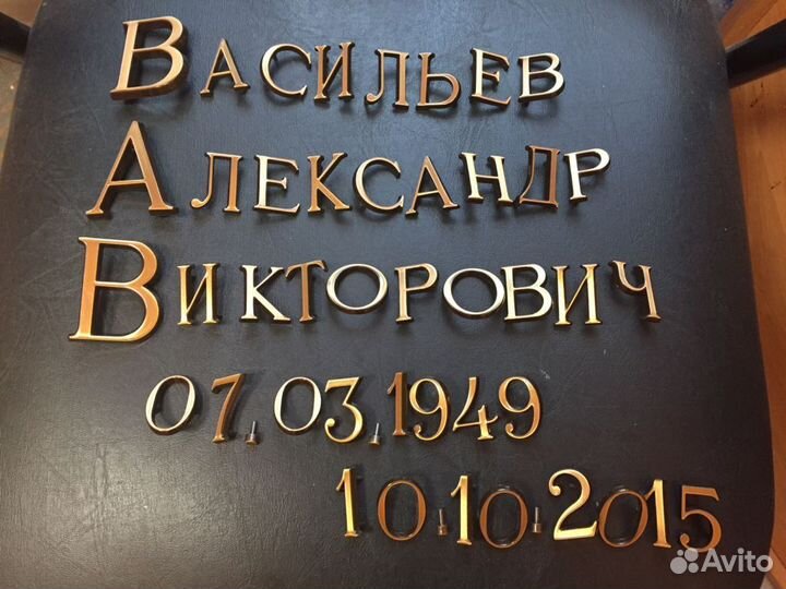 Бронзовые буквы на памятник