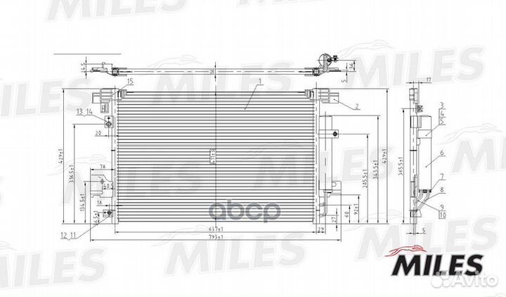 Радиатор кондиционера (конденсор) accb007 Miles