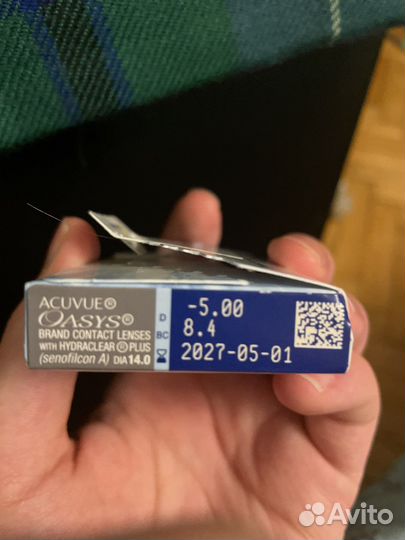 Линзы acuvue oasys D:-5 2 штуки