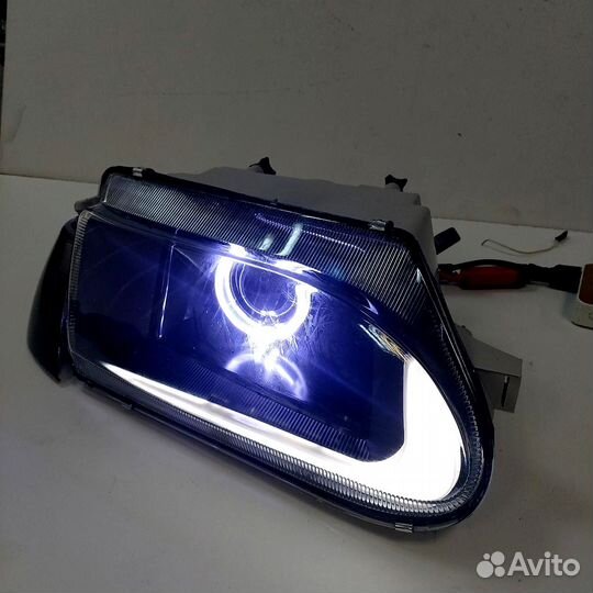 Фары Ваз 2114 чёрная маска с линзой и Дхо