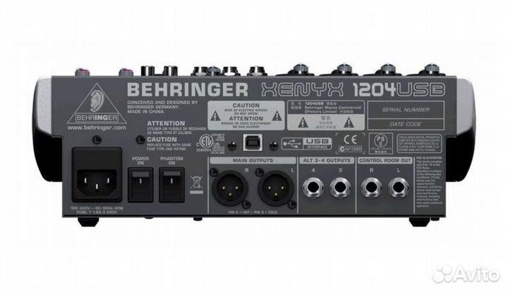 Аналоговый микшерный пульт behringer xenyx 1204USB