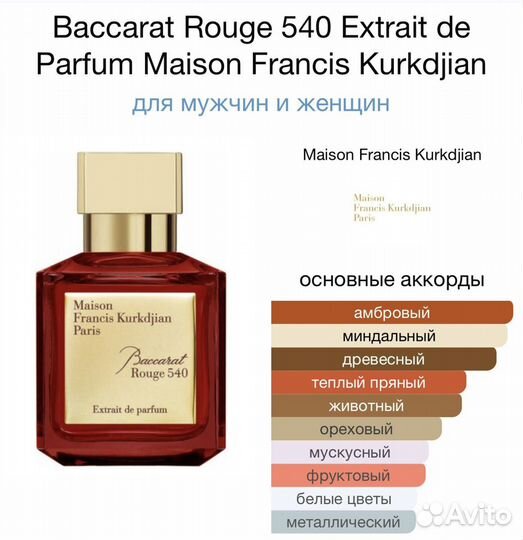 Духи Baccarat rouge 540 extrait оригинал