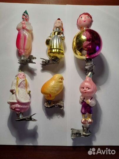 Елочные игрушки на прищепке. СССР