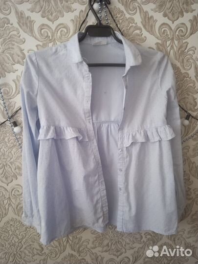 Голубая рубашка для девочки