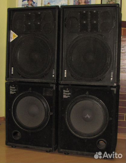 Колонки Tesla 2160W Сабвуферы C-Mark 4ш 15