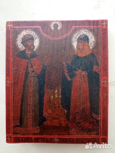 Икона Св. князь Петр и Св.княжна Феврония 18х15см