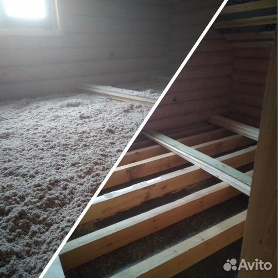 Эковата Утепление пола эковатой