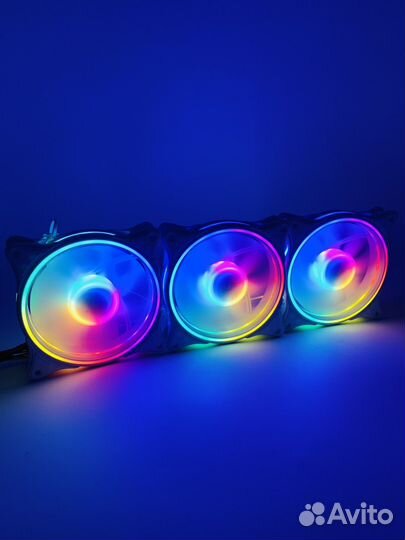 Корпусные вентиляторы с RGB подсветкой 120мм белые