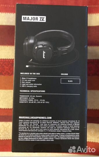 Наушники беспроводные Marshall major IV 80+