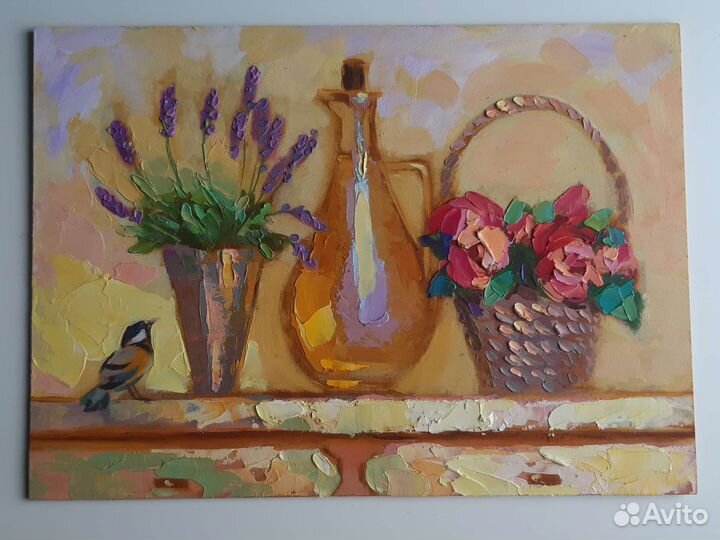 Бронь Картина Прованс лаванда пионы маслом