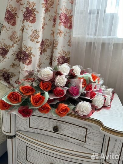 Букет из мыльных роз