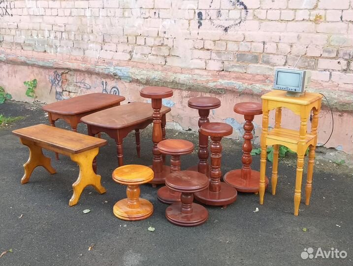 Мебель натуральное дерево массив консоли этажерка