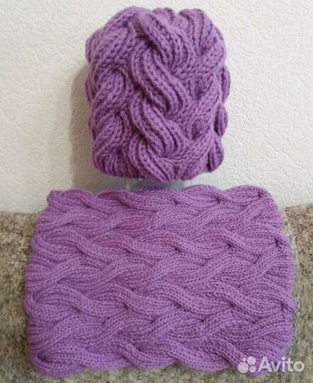 Шапка и снуд женские (шерсть) новые