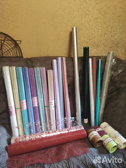 Для цветов для флористики упаковка и рафия