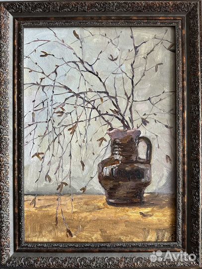 Бронь. Этюд с березовыми ветками