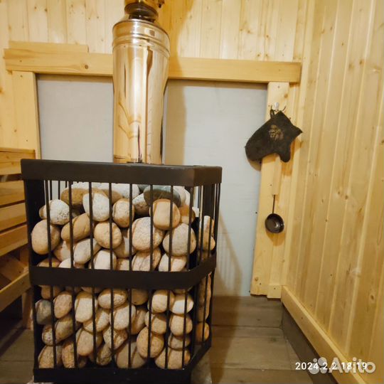 Домашняя баня на дровах с беседкой и мангалом