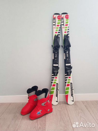 Детский горнолыжный комплект лыжи 100,ботинки 19.5