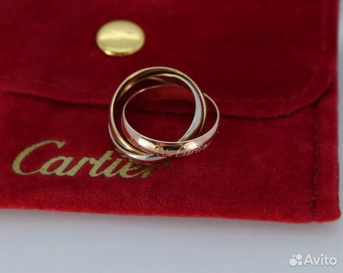 Золотое кольцо Cartier Trinity 8.4 гр