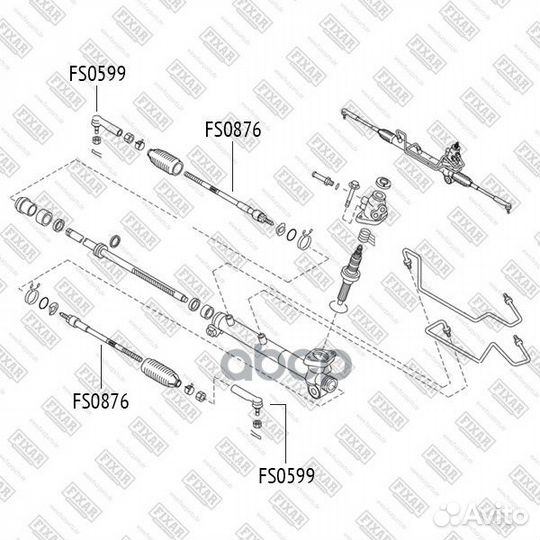 Тяга рулевая nissan X-trail (T30) 01-07 (без на