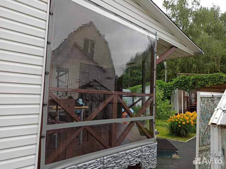 Мягкие окна безрамное остекление веранд, беседок