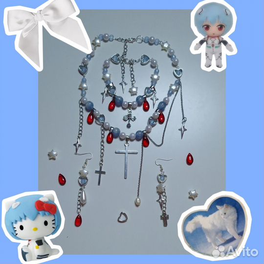 Комплект украшений в стиле Рэй Аянами