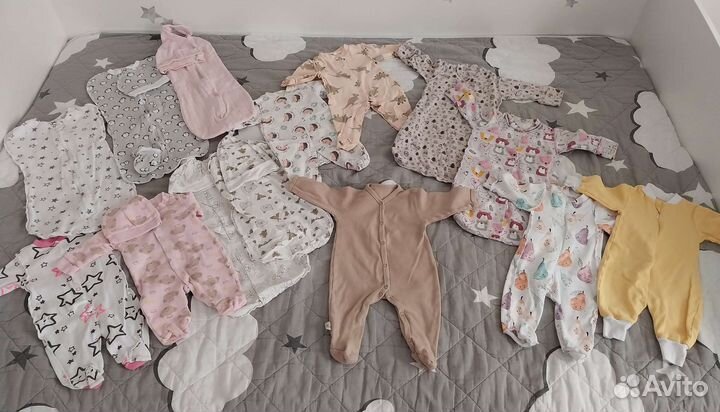 Вещи пакетом для девочки от 0 до 9 месяцев