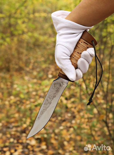 Нож охотничий Лев с гравировкой Златоустовский