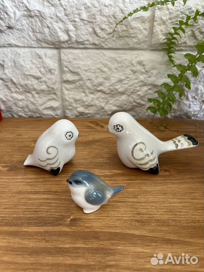 Фарфоровые статуэтки птички лфз и сысерть