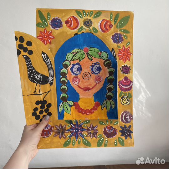 Хохлома детский рисунок А3 поделка в школу на изо