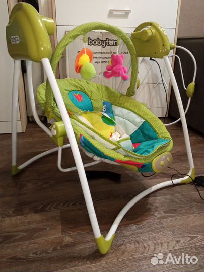 Детские электронные качели/шезлонг 2 в 1