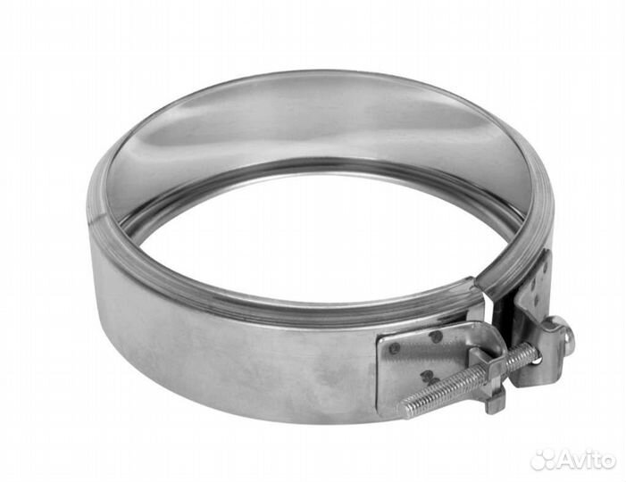 Хомут широкий для дымохода обжимной