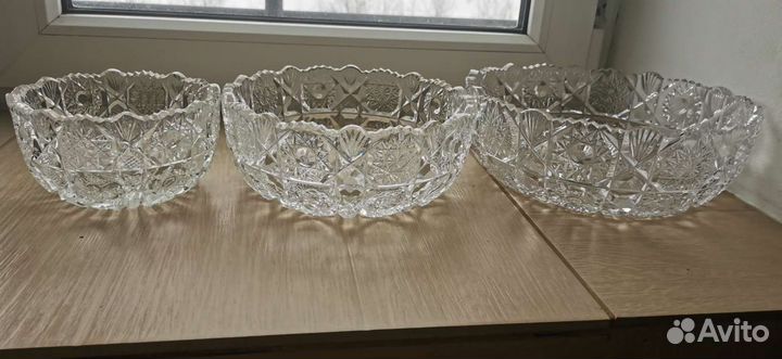 Хрусталь. Салатники. Фруктовница. Ваза