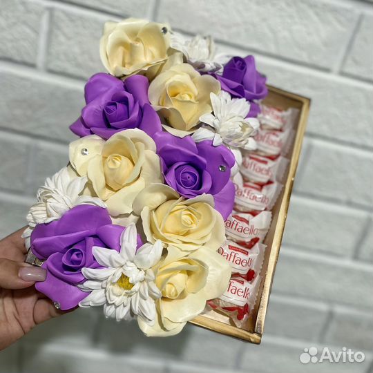 Сладкий букет,букет из мыльных роз, органайзер