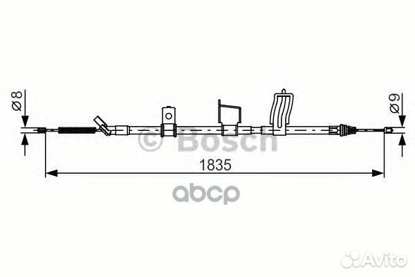 Трос стояночного тормоза зад прав 198748234