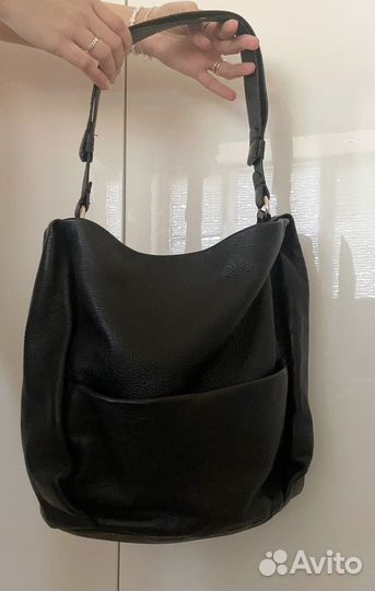 Сумка Zara натуральная кожа через плечо