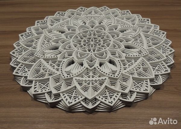 Настенный декор - панно мандала из дерева