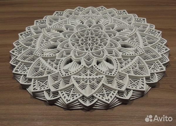 Настенный декор - панно мандала из дерева