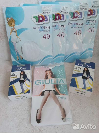 Белые капроновые колготки от 104 до 146 размера