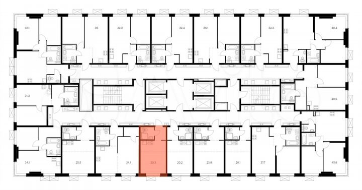Квартира-студия, 20,2 м², 10/33 эт.