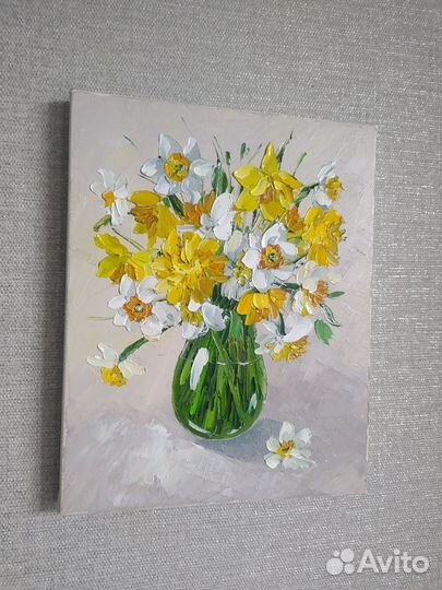 Картина маслом Нарциссы