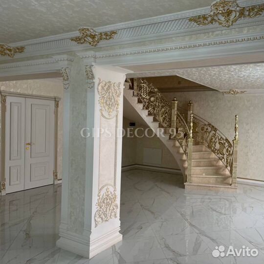 Гипсовые изделия: колонны, карнизы и декор