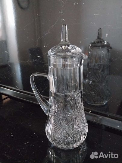 Кувшин хрустальный с крышкой СССР 1,5 литра