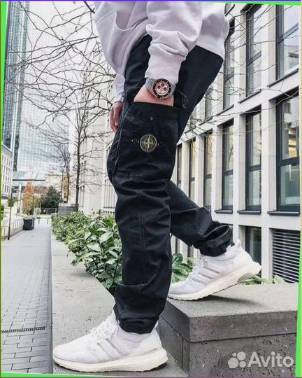 Широкие карго брюки Stone Island (качество premium)