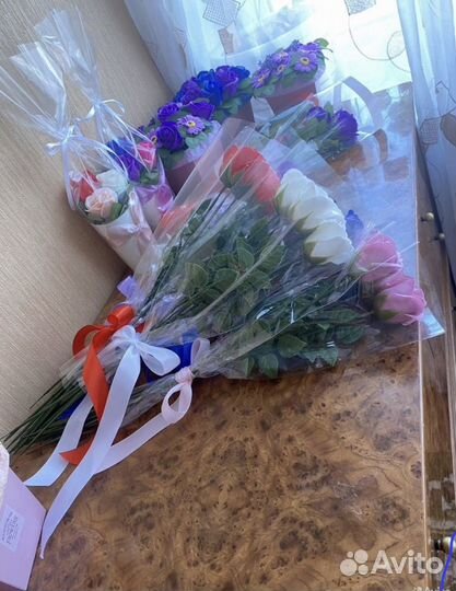 Букет из мыльных роз на 8 марта