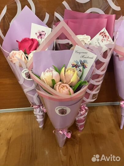 Букет из мыльных роз