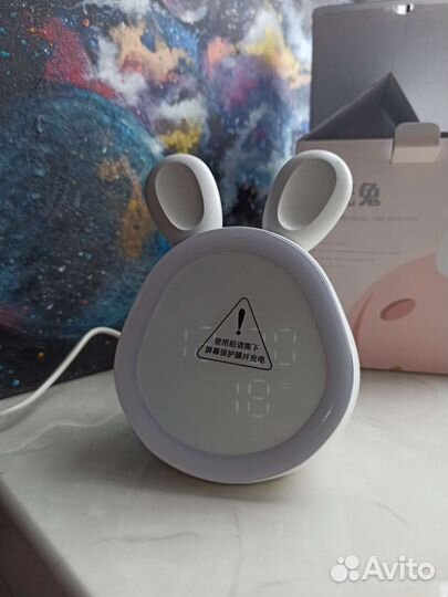 Зайка ночник, будильник, часы