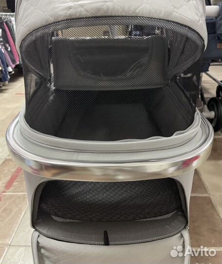 Коляска 3 в 1 (серебро Эко кожа )