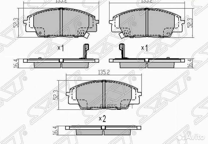 SAT ST-06450-S0A-J10 Колодки тормозные перед honda