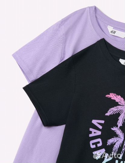 Набор футболок для девочки H&M хлопок 134 140